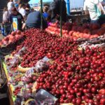 Organic cherries at the farmer's market
